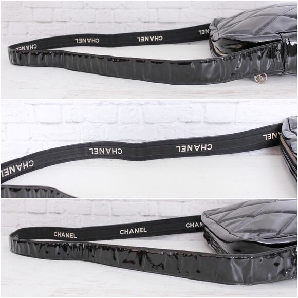 Chanel Black Patent Leather Camera Bag Shoulder Crossbody A4996 - Picture 10 of 11